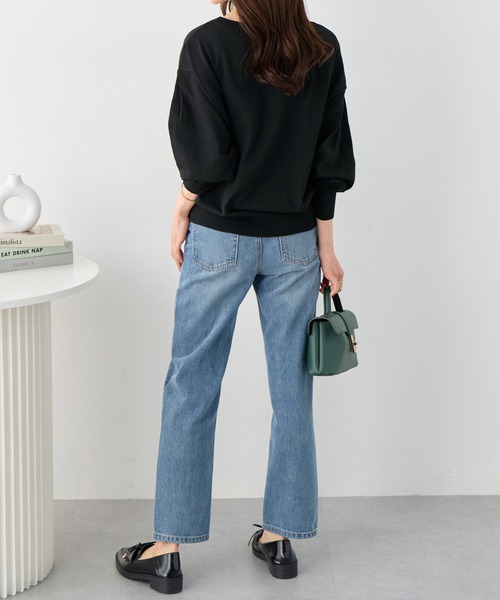 alotta(アロッタ)の「《綿タッチ素材》パフ袖ゆるニットトップス(ニット/セーター・レディース・ダークブルー/ピンク/ライトグレー/アイボリー/ブラック/ダークグレー/ネイビー・LL/L/M)」の14枚目の写真