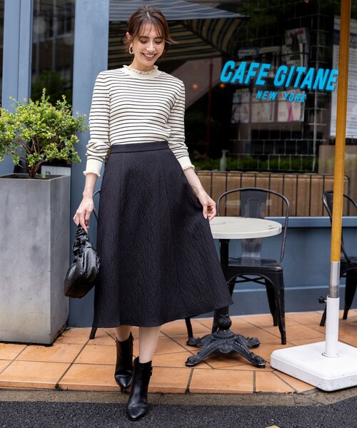 ANY SIS(エニィスィス)の「ジャカードフレア スカート(スカート・レディース・ブラック系/ダークブラウン系・MEDIUM/SMALL/LARGE)」の6枚目の写真