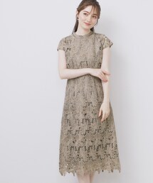 index（インデックス）の「バイカラーレースワンピース【洗濯機洗い可】（ワンピース）」