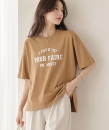 Idnes POUR FAIRE ロゴプリントTシャツ