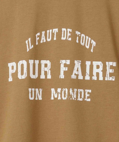 Mac-House(マックハウス)の「Idnes POUR FAIRE ロゴプリントTシャツ(Tシャツ/カットソー・レディース・オフホワイト/ネイビー/キャメル・M)」の6枚目の写真