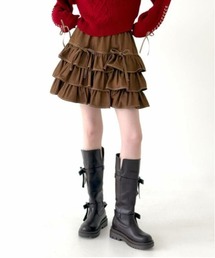 F i.n.t | ダブルリボンフリルデニムミニスカート(スカート)