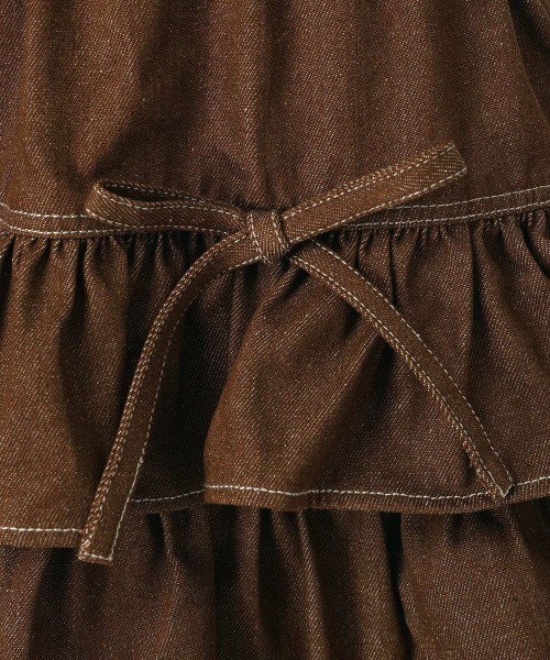 F i.n.t(フィント)の「ダブルリボンフリルデニムミニスカート/fint フィント(スカート・レディース・インディゴブルー/ブラウン・FREE)」の13枚目の写真