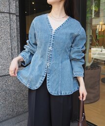 ペプラムデニムジャケット