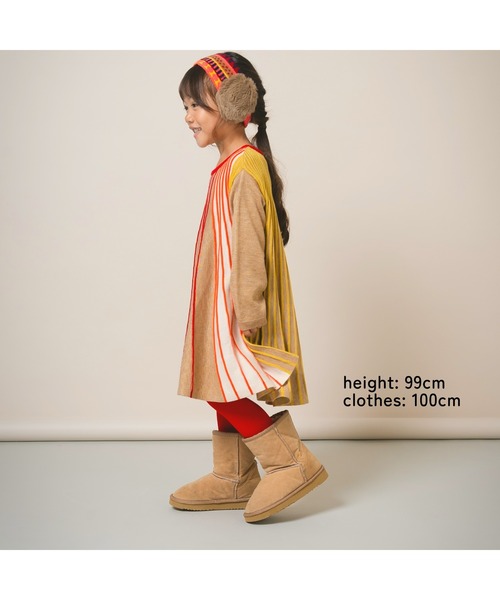 ami amie（アミアミ）の「マルチカラーストライプＡラインワンピース（ワンピース・キッズ・ベージュ/サックスブルー・115cm/130cm/100cm）」の17枚目の写真