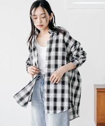 オーバーサイズチェックシャツ