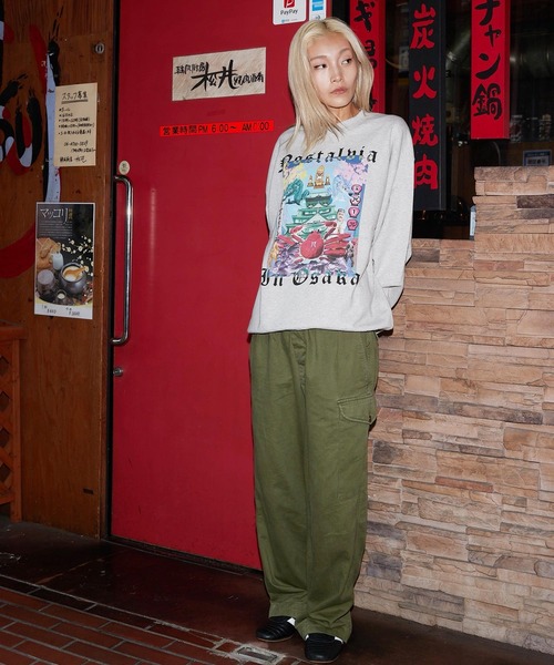 NOSTALVIA(ノスタルヴィア)の「NOSTALVIA ノスタルヴィア Osaka Mydo / オオサカ マイド スウェット プルオーバー(スウェット・メンズ・ホワイト/杢グレー/ブラック・SMALL/MEDIUM/LARGE/X-LARGE)」の11枚目の写真