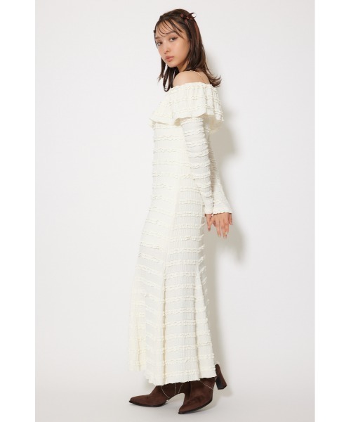 rienda(リエンダ)の「レースカットオフショルワンピース 春服 秋服 冬服(ワンピース・レディース・ライトブルー/ホワイト/ブラック・FREE)」の6枚目の写真