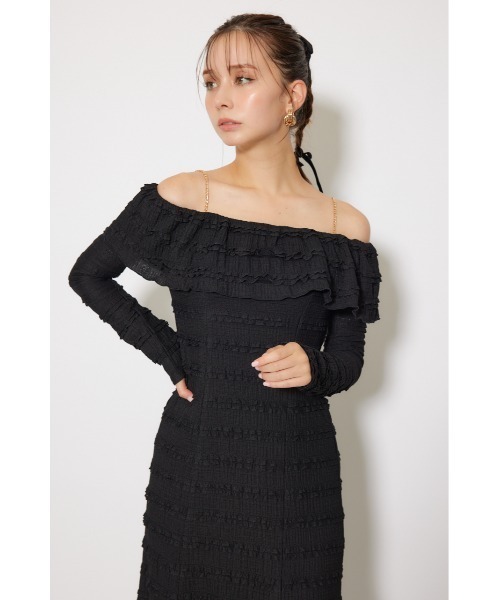 rienda(リエンダ)の「レースカットオフショルワンピース 春服 秋服 冬服(ワンピース・レディース・ライトブルー/ホワイト/ブラック・FREE)」の20枚目の写真