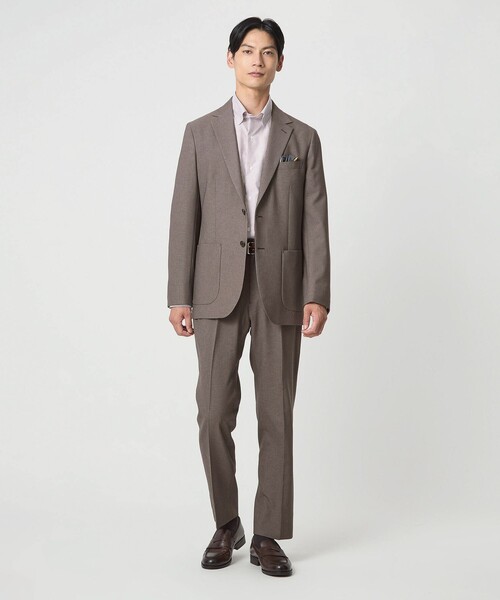 green label relaxing 上下スーツ　美品 ウール混 A+ ウールライク スタンダード イージー スラックス