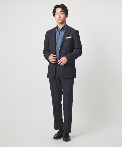 green label relaxing（グリーンレーベルリラクシング）の「A+ ウールライク スタンダード イージー スラックス -ウォッシャブル・ストレッチ-（スラックス・メンズ・ネイビー/ブラウン系・XL/L/M/S）」の7枚目の写真