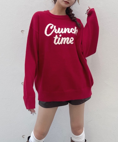 one way（ワンウェイ）の「リボンロゴジャガードニット（ニット/セーター・レディース・レッド/ネイビー/ホワイト/グレー・FREE）」の16枚目の写真