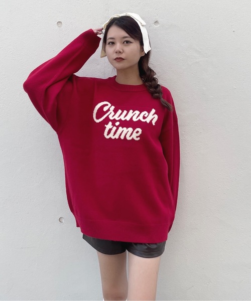 one way（ワンウェイ）の「リボンロゴジャガードニット（ニット/セーター・レディース・レッド/ネイビー/ホワイト/グレー・FREE）」の20枚目の写真