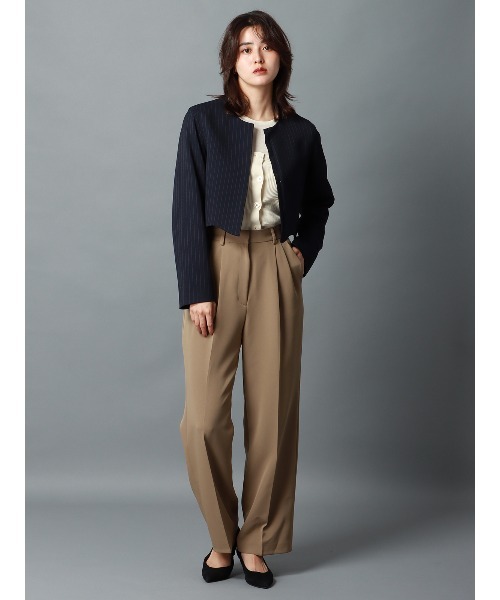 CIS.(シス)の「CIS. ストレートパンツ ウォッシャブル ストレッチ ダブルクロス 無地(その他パンツ・レディース・ブラック/ベージュ・34(5号)/36(7号)/38(9号)/40(11号))」の4枚目の写真