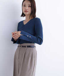【NATURAL BEAUTY BASIC】ナチュラルビューティーベーシック セーター ニット Vネック 長袖 M 紫系 NATURAL BEAUTY BASIC（ナチュラルビューティーベーシック）の