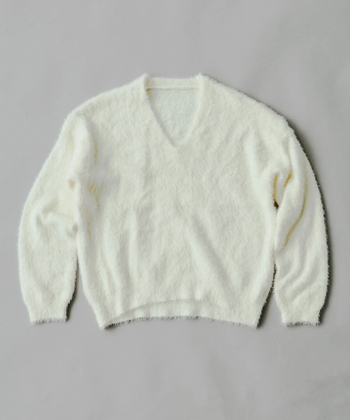 AO2（アオズ）の「Brushed V-neck pullover / 起毛Vネックプルオーバー（ニット/セーター・レディース・ブラウン/グレー/ライトブラウン/ブラック/ベージュ/ホワイト・FREE）」の7枚目の写真