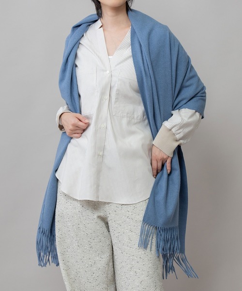 Munich（ミューニック）の「カシミアタッチストール（ストール/ショール・レディース・ブラウン/ブルー/グレー/ブラック/アイボリー・FREE）」の10枚目の写真