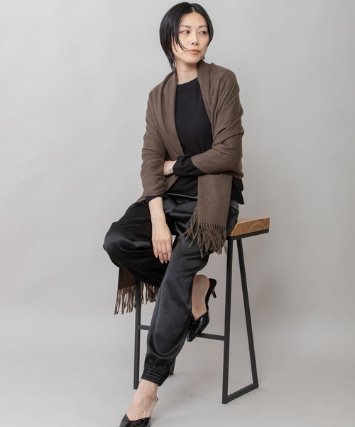 Munich（ミューニック）の「カシミアタッチストール（ストール/ショール・レディース・ブラウン/ブルー/グレー/ブラック/アイボリー・FREE）」の15枚目の写真