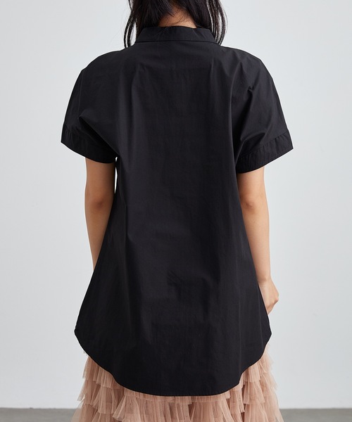 Lace Ladies(レースレディース)の「バンドカラー 前開き 半袖 ベーシック シャツ(シャツ/ブラウス・レディース・ネイビー/ホワイト/ブラック/アイボリー・S/FREE)」の21枚目の写真