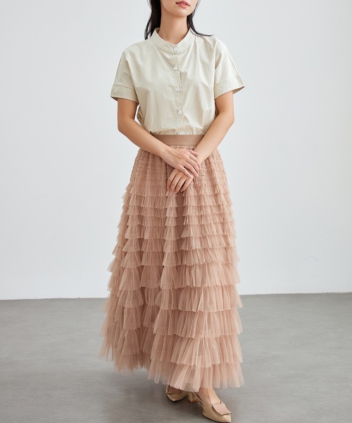 Lace Ladies(レースレディース)の「バンドカラー 前開き 半袖 ベーシック シャツ(シャツ/ブラウス・レディース・ネイビー/ホワイト/ブラック/アイボリー・S/FREE)」の12枚目の写真