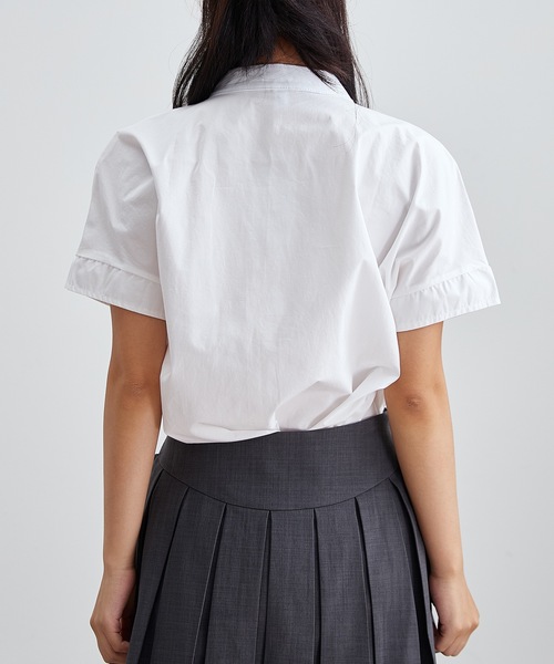 Lace Ladies(レースレディース)の「バンドカラー 前開き 半袖 ベーシック シャツ(シャツ/ブラウス・レディース・ネイビー/ホワイト/ブラック/アイボリー・S/FREE)」の18枚目の写真