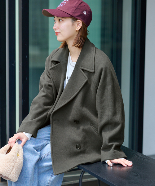 セール】《WEB限定》尾州ウールショートPコート（ピーコート