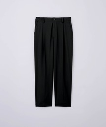 th products ワイドスラックス ツータック ブラック th products ワイドスラックス ツータック ブラック