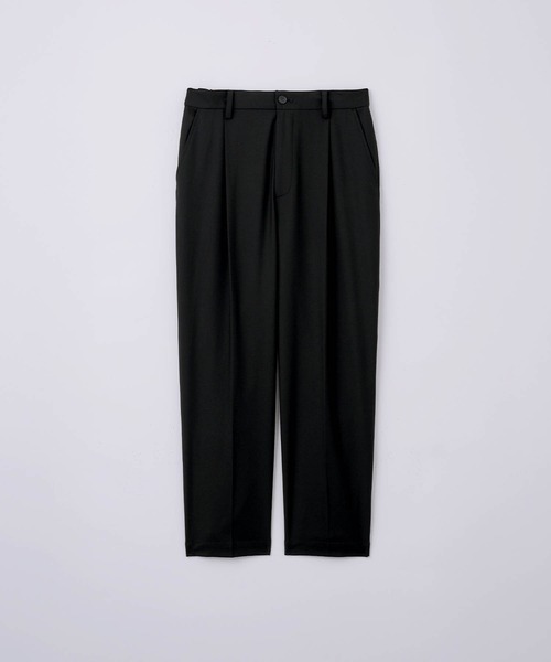 SLICK（スリック）の「【SLICK/スリック】T/R Gabardine Stretch One Tuck Tapered Pants/TRギャバジンワンタックテーパードスラックス / セットアップ（スラックス・メンズ・ブラック/チャコールグレー/ブラウン・2/1/3）」の4枚目の写真