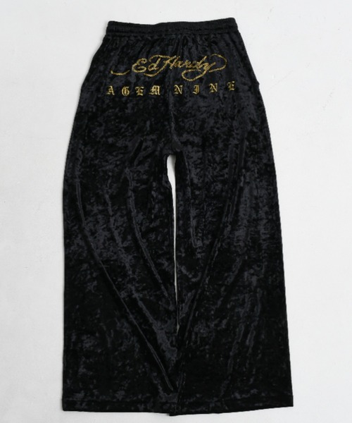 A'GEM/9 × .kom 『A'GEM/9/エージェムナイン』 Ed Hardy ベロアパンツ