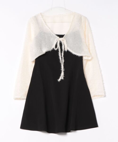 Another Branch olive des olive(アナザーブランチオリーブデオリーブ)の「【シャギーカーデセット】ミニジャンスカ(ワンピース・レディース・ブラック系その他/ブラック/グレー系その他2・FREE)」の4枚目の写真