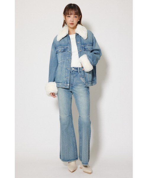 rienda(リエンダ)の「フラワー刺繍ブーツカットデニムパンツ 秋服 冬服(デニムパンツ・レディース・ブルー・SMALL/MEDIUM/X-SMALL)」の8枚目の写真