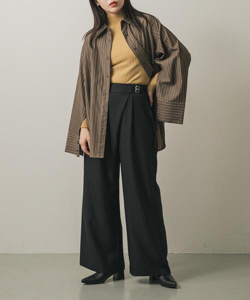 SENSE OF PLACE by URBAN RESEARCH（センスオブプレイスバイアーバンリサーチ）の「ベルトデザインスラックス（その他パンツ・レディース・ブラック/ベージュ/チャコールグレー・MEDIUM/SMALL）」の2枚目の写真