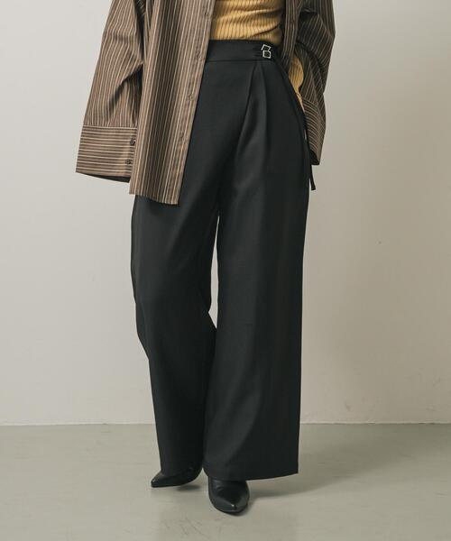 SENSE OF PLACE by URBAN RESEARCH（センスオブプレイスバイアーバンリサーチ）の「ベルトデザインスラックス（その他パンツ・レディース・ブラック/ベージュ/チャコールグレー・MEDIUM/SMALL）」の5枚目の写真