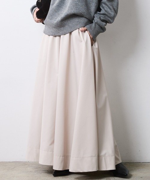 CHIC STYLE（シックスタイル）の「フレアマキシスカート＜大きいサイズ有＞シックスタイル（スカート・レディース・グレー/アイボリー系/ブラック/ボルドー・L/M/5L/4L/3L/LL）」の21枚目の写真