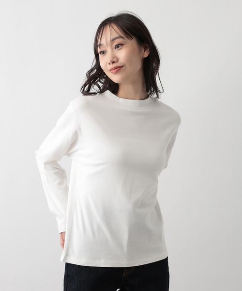 FOUND GOOD（ファウンドグッド）の「あったか綿ハイネックロンT（Tシャツ/カットソー・レディース・グレー系/ベージュ/ブルー系2/ホワイト系5/ブラック/グレー系8/ピンク系2・L/S/M）」の9枚目の写真