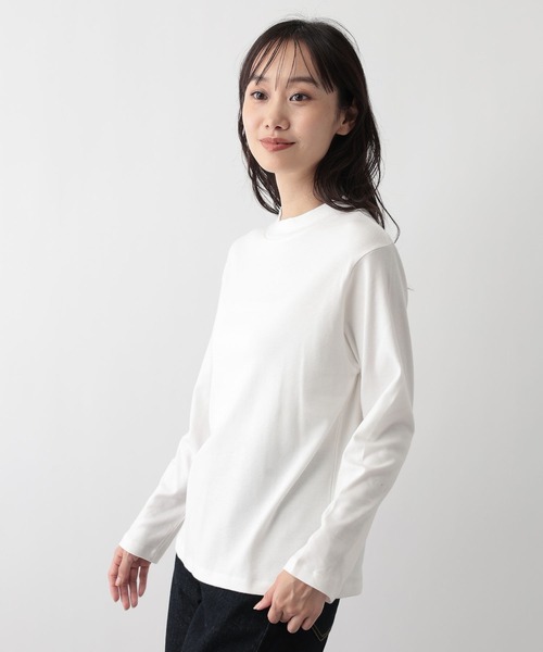 FOUND GOOD（ファウンドグッド）の「あったか綿ハイネックロンT（Tシャツ/カットソー・レディース・グレー系/ベージュ/ブルー系2/ホワイト系5/ブラック/グレー系8/ピンク系2・L/S/M）」の10枚目の写真