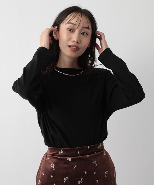 FOUND GOOD（ファウンドグッド）の「あったか綿ハイネックロンT（Tシャツ/カットソー・レディース・グレー系/ベージュ/ブルー系2/ホワイト系5/ブラック/グレー系8/ピンク系2・L/S/M）」の13枚目の写真