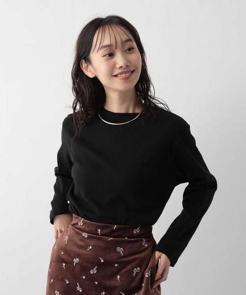 FOUND GOOD（ファウンドグッド）の「あったか綿ハイネックロンT（Tシャツ/カットソー・レディース・グレー系/ベージュ/ブルー系2/ホワイト系5/ブラック/グレー系8/ピンク系2・L/S/M）」の14枚目の写真