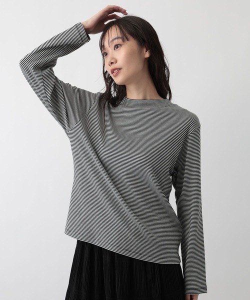 FOUND GOOD（ファウンドグッド）の「あったか綿ハイネックロンT（Tシャツ/カットソー・レディース・グレー系/ベージュ/ブルー系2/ホワイト系5/ブラック/グレー系8/ピンク系2・L/S/M）」の16枚目の写真