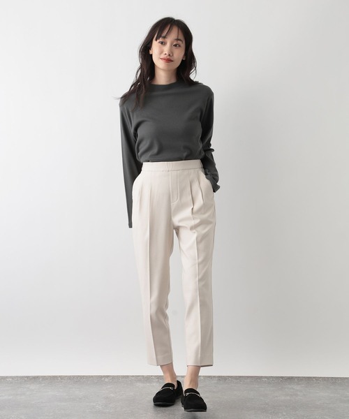 FOUND GOOD（ファウンドグッド）の「あったか綿ハイネックロンT（Tシャツ/カットソー・レディース・グレー系/ベージュ/ブルー系2/ホワイト系5/ブラック/グレー系8/ピンク系2・L/S/M）」の18枚目の写真