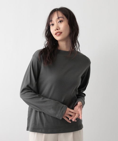 FOUND GOOD（ファウンドグッド）の「あったか綿ハイネックロンT（Tシャツ/カットソー・レディース・グレー系/ベージュ/ブルー系2/ホワイト系5/ブラック/グレー系8/ピンク系2・L/S/M）」の20枚目の写真