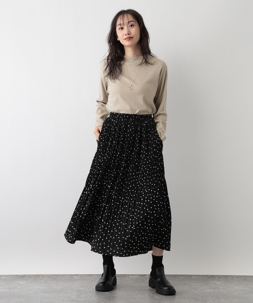 FOUND GOOD（ファウンドグッド）の「あったか綿ハイネックロンT（Tシャツ/カットソー・レディース・グレー系/ベージュ/ブルー系2/ホワイト系5/ブラック/グレー系8/ピンク系2・L/S/M）」の22枚目の写真