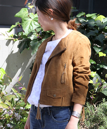 coen | ゴートスエードライダースジャケット(ライダースジャケット)