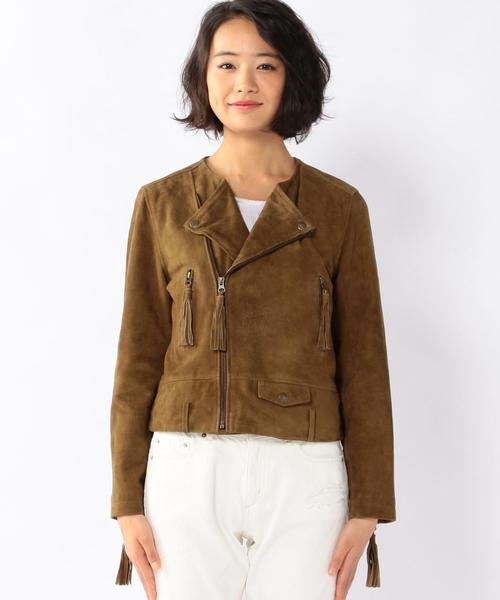 coen（コーエン）の「ゴートスエードライダースジャケット（ライダースジャケット・レディース・ブラウン・SMALL/MEDIUM）」の14枚目の写真