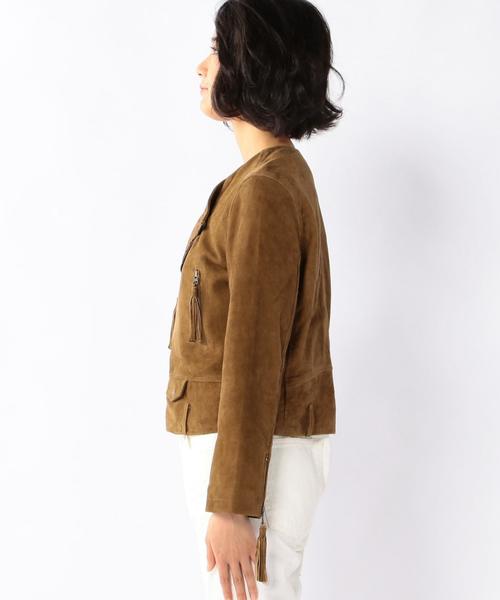 coen（コーエン）の「ゴートスエードライダースジャケット（ライダースジャケット・レディース・ブラウン・SMALL/MEDIUM）」の15枚目の写真