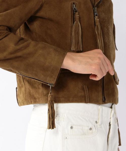 coen（コーエン）の「ゴートスエードライダースジャケット（ライダースジャケット・レディース・ブラウン・SMALL/MEDIUM）」の9枚目の写真