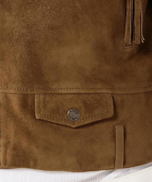 coen（コーエン）の「ゴートスエードライダースジャケット（ライダースジャケット・レディース・ブラウン・SMALL/MEDIUM）」の2枚目の写真