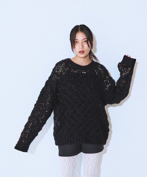 JEANASIS（ジーナシス）の「1.5G BIGスラブプルオーバー/603864（ニット/セーター・レディース・オフホワイト/ブラック・FREE）」の15枚目の写真