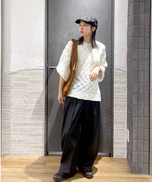 JEANASIS（ジーナシス）の「1.5G BIGスラブプルオーバー/603864（ニット/セーター・レディース・オフホワイト/ブラック・FREE）」の19枚目の写真