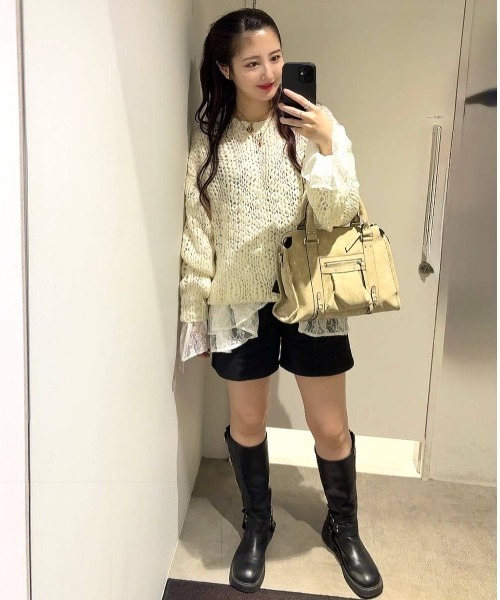 JEANASIS（ジーナシス）の「1.5G BIGスラブプルオーバー/603864（ニット/セーター・レディース・オフホワイト/ブラック・FREE）」の20枚目の写真